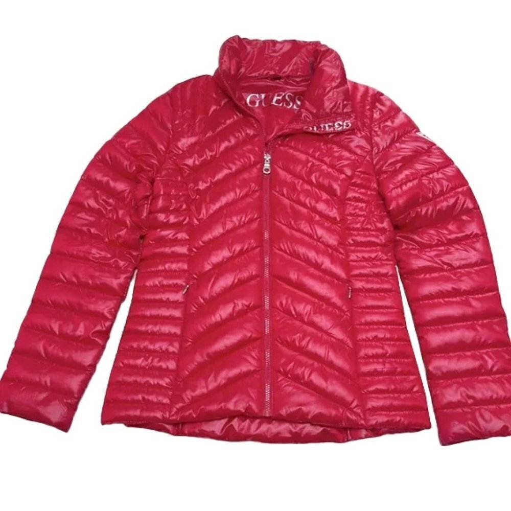 🆕 $150 GUESS Vibrant Red Lightweight Jacket Size S